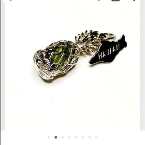 Sterling 925 silver Hawaii Pineapple charm necklace bracelet jewelry Vintage